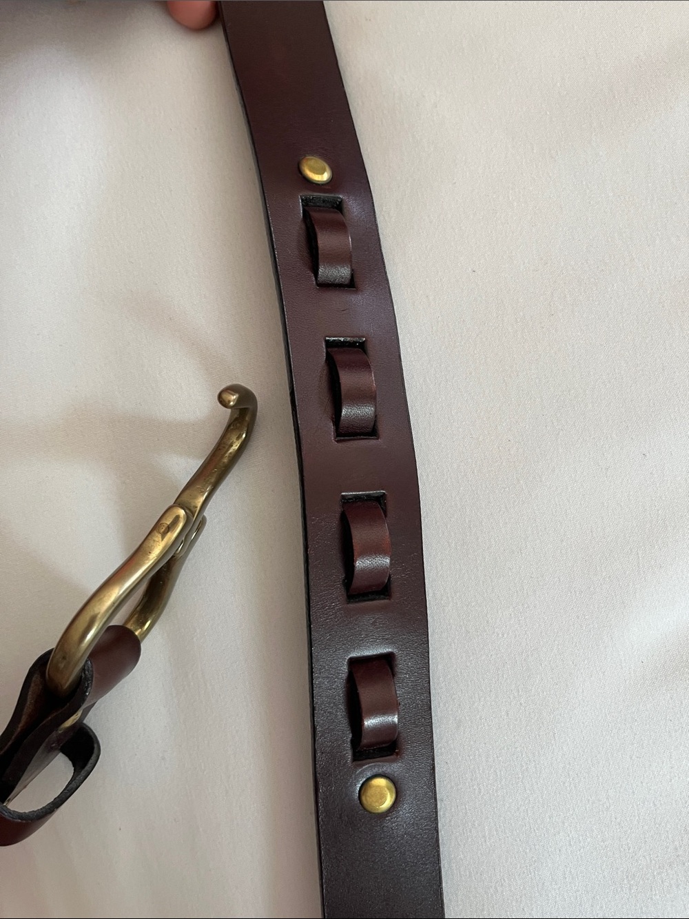 Orvis brown leather brass hoof pick belt western equestrian hand crafted 34” - Picture 8 of 16